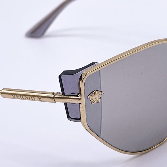 NEW VERSACE VE2239 1252/6G SILVER CAT EYE SUNGLASSES VERSACE VE 2239 - Picture 10 of 13